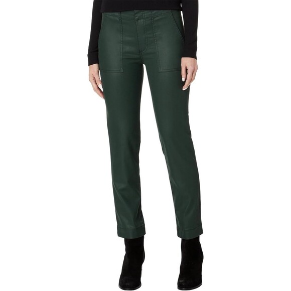 KUT Reese Green Coated Denim Ankle Straight Leg Pant/Jean Women’s Size 8 - Picture 1 of 5